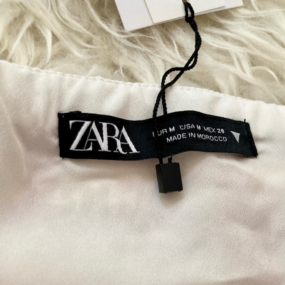 Zara Tweed Corset Bra-Style Crop Top w/Chiffon Lining - Picture 2 of 13